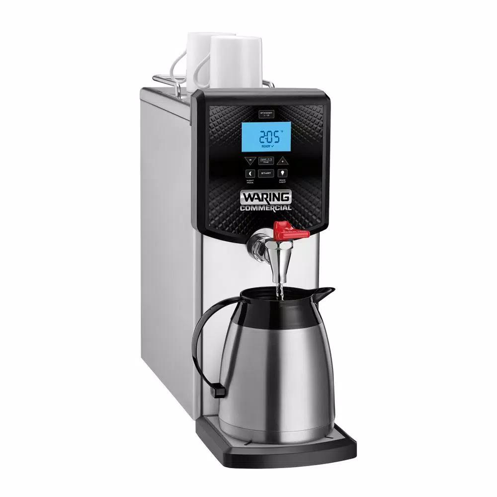 Waring Commercial Waring 3-Gallon Hot Water Dispenser, 48-Cup Stainless Steel Electric Kettle with Digital Controls