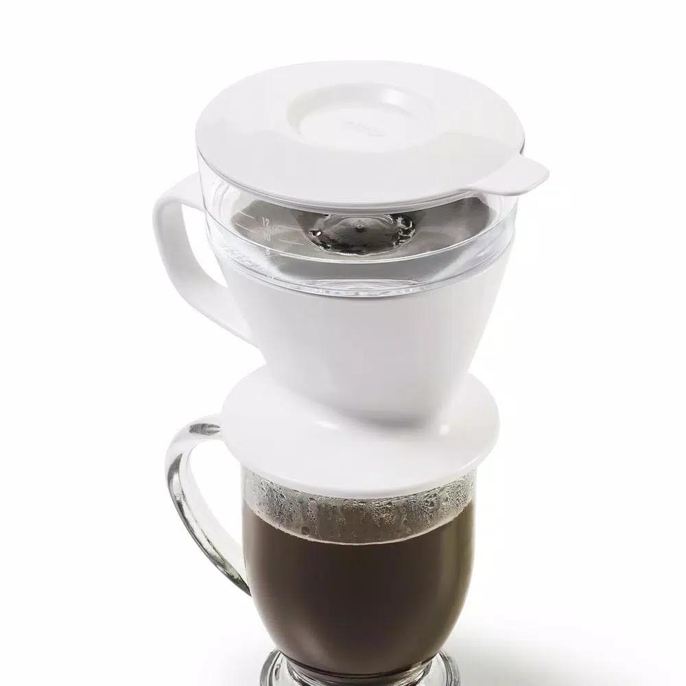 OXO Good Grips 1.5-Cup Pour-Over Coffee Maker with Water Tank, White
