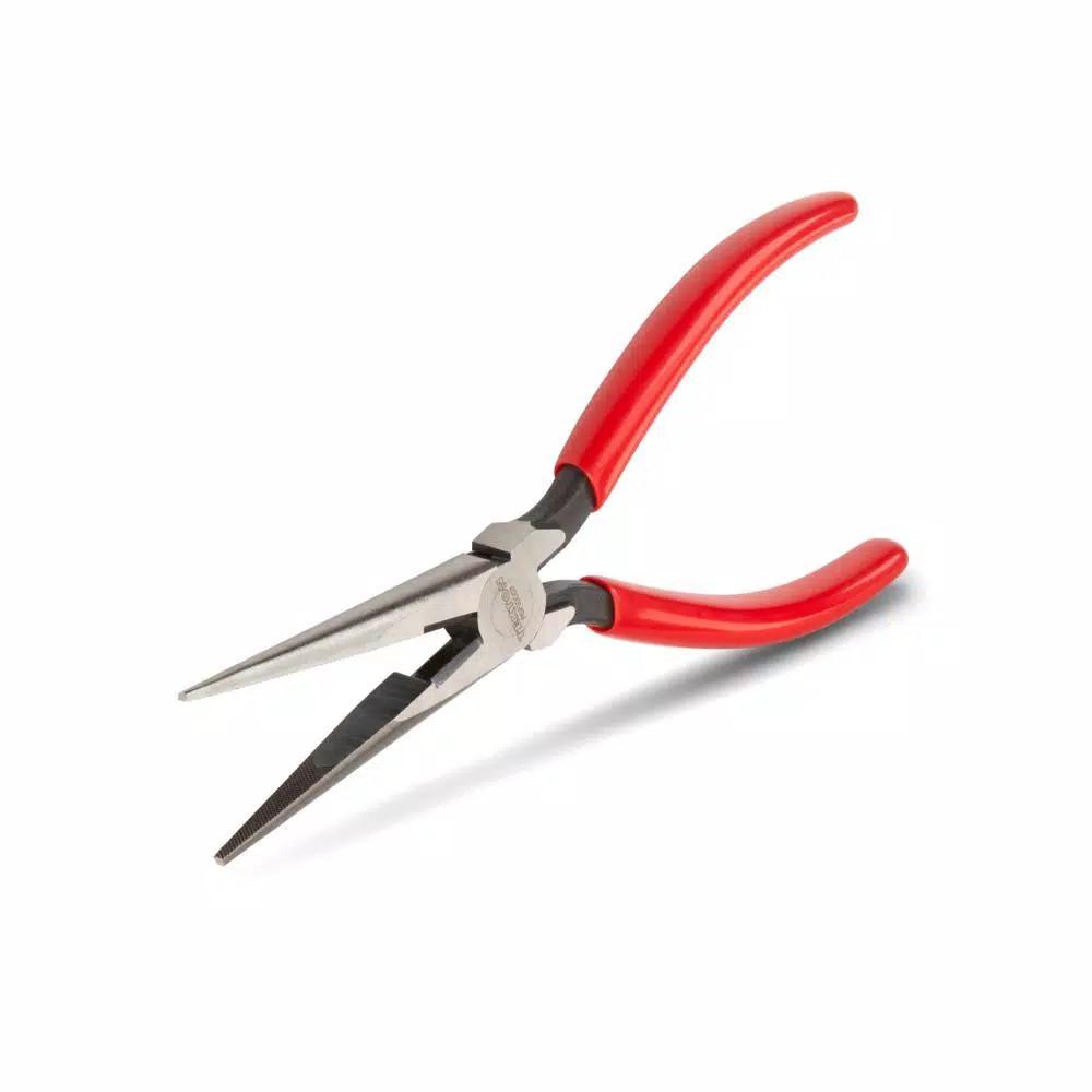 TEKTON 7 in. Long Nose Pliers with Induction-Hardened Side Cutter