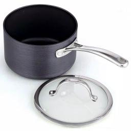 Cooks Standard 3 Qt. Hard-Anodized Aluminum Nonstick Saucepan with Glass Lid, Black thumbnail 2