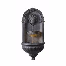 Kenroy Home Royal Resin Wall Fountain with Lion Head Design and LED Light, Zinc Finish thumbnail 1