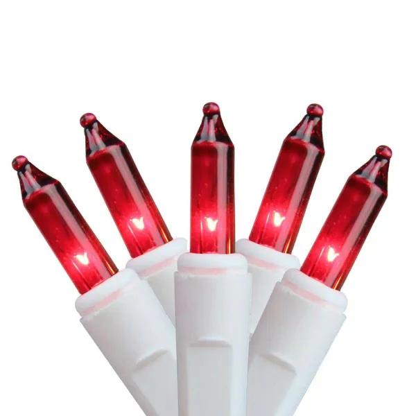 Sienna 100 Count Red Mini Icicle Christmas Lights - White Wire, Indoor/Outdoor