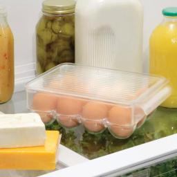 interDesign Fridge Binz 12 Egg Holder Clear Plastic Refrigerator Storage Container thumbnail 2