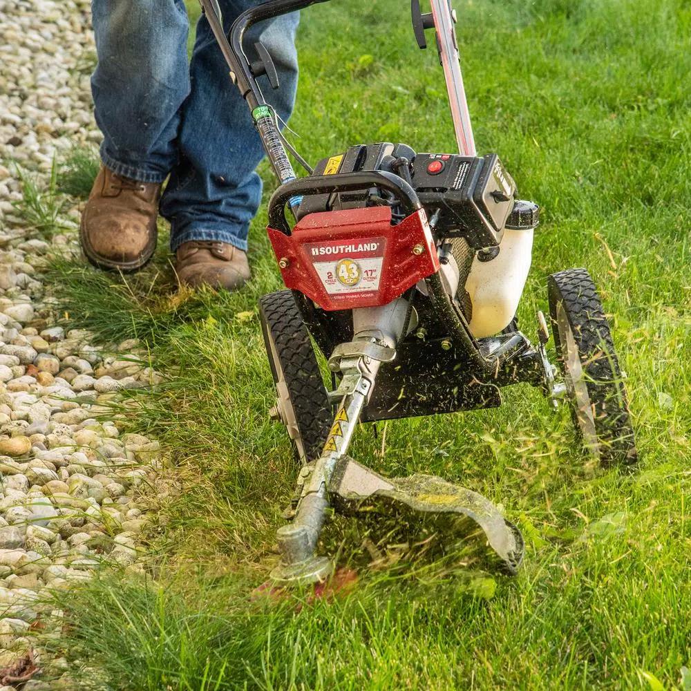 Southland 43cc Gas Walk-Behind Wheeled String Trimmer, 17 in. Cutting Path