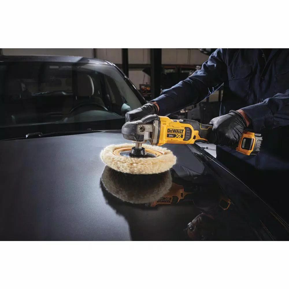 DEWALT 20V MAX XR Cordless Brushless 7 in. Variable Speed Rotary Polisher Kit with (2) 5.0 Ah Batteries & Charger