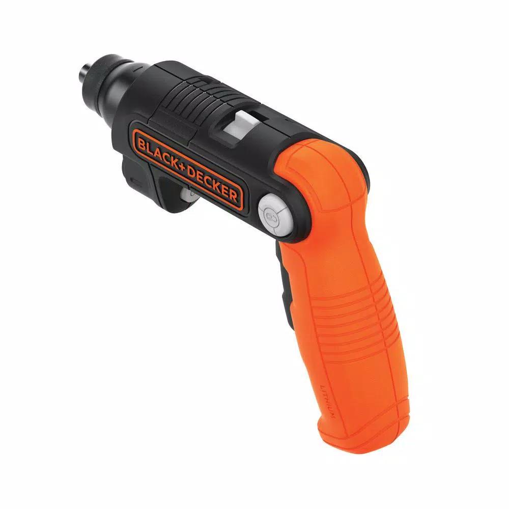 BLACK+DECKER 4V MAX Lithium-Ion Cordless 1/4 in. Electric Screwdriver with Pivoting Handle and Flashlight
