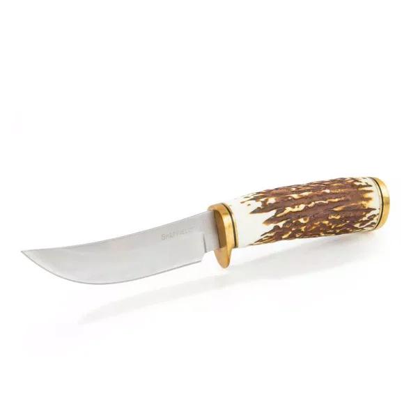 Sheffield Stag Series Heard 4 in. Trailing Point Fixed Blade Hunting Knife