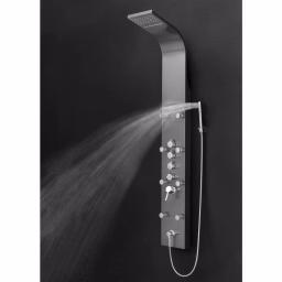 AKDY 65 in. 8-Jet Shower Panel System, Space Gray Brushed Stainless Steel with Rainfall, Waterfall & Wand thumbnail 7