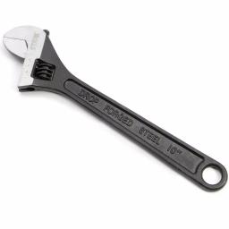 Stark 10 in. Adjustable Wrench, Black Chrome Vanadium Steel with Built-in SAE/Metric Scale thumbnail 1