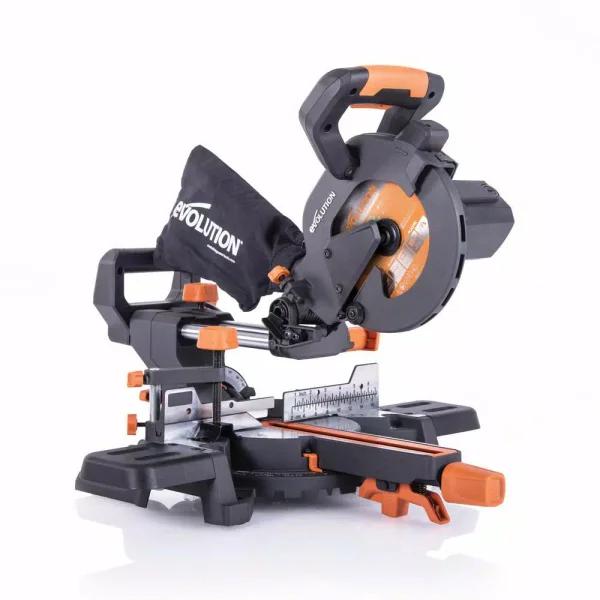 Evolution Power Tools Evolution 10 Amp 7-1/4 in. Sliding Compound Miter Saw with Laser Guide and Multi-Material Blade