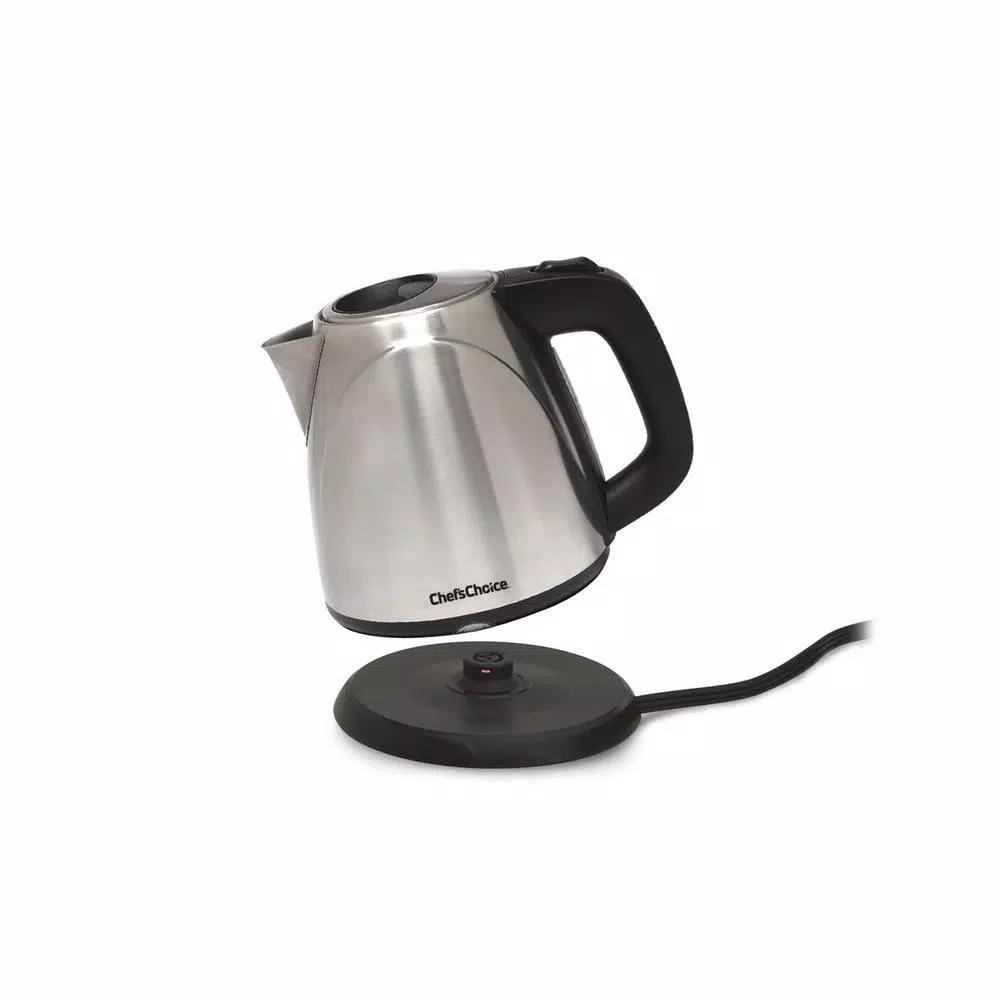Chef'sChoice 4-Cup Cordless Stainless Steel Electric Kettle, 1500W, Automatic Shut-Off