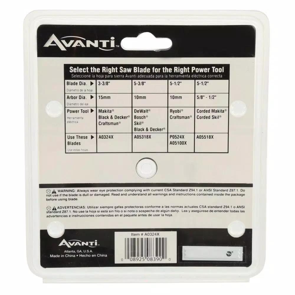 Avanti 3-3/8 in. x 24-Teeth Carbide Reinforced Finish Circular Saw Blade