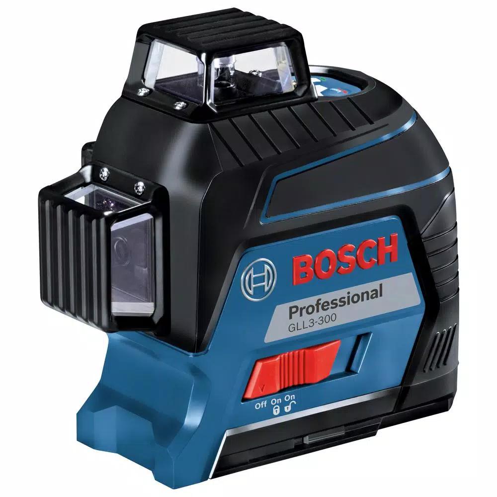 Bosch GLL3-300 360-Degree 3-Plane Self-Leveling Line Laser, 300 ft. Range