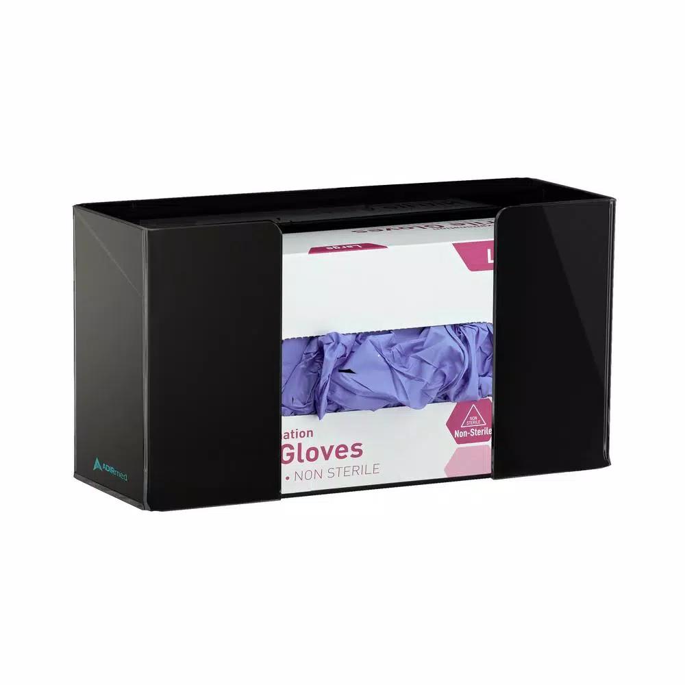 AdirMed Acrylic Black Single Box Glove Dispenser, Wall Mount