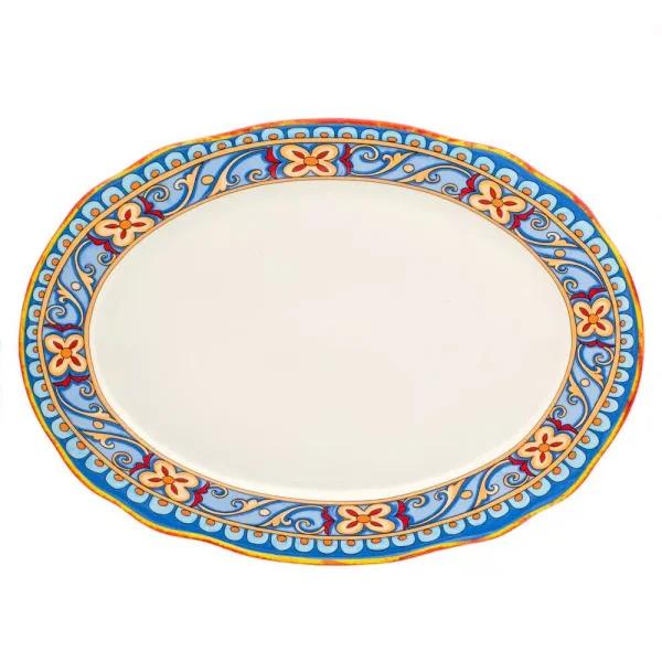 Euro Ceramica Duomo 18 in. Oval Stoneware Platter