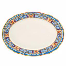 Euro Ceramica Duomo 18 in. Oval Stoneware Platter thumbnail 1