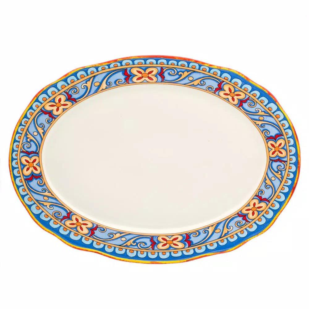 Euro Ceramica Duomo 18 in. Oval Stoneware Platter