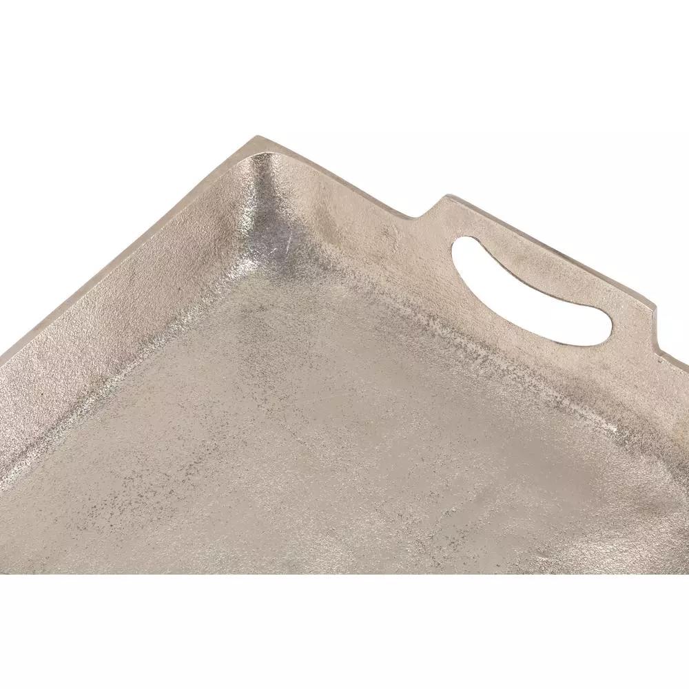 IMAX Lindi Silver Aluminum Trays, Set of 3, Rectangular Metal Decorative Trays