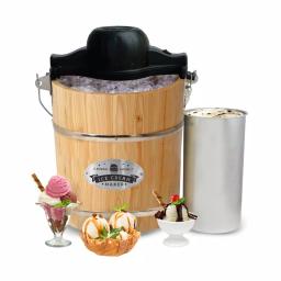 Maximatic Elite Gourmet 4Qt. Old Fashioned Pine Wood Electric & Manual Ice Cream Maker thumbnail 1