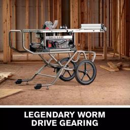 SKILSAW 10 in. Heavy-Duty Worm Drive Table Saw with Stand and Diablo Blade, 15 Amp Corded Electric thumbnail 2