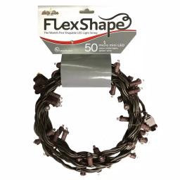 Brite Star 50-Light Pure White Micro Mini Flex-Shape LED String Lights, Brown Wire thumbnail 1