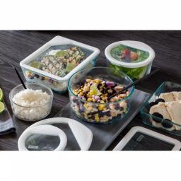 Pyrex Ultimate 10-Piece Glass Food Storage Set with Oven-Safe Glass Lids and White Silicone Rims thumbnail 4