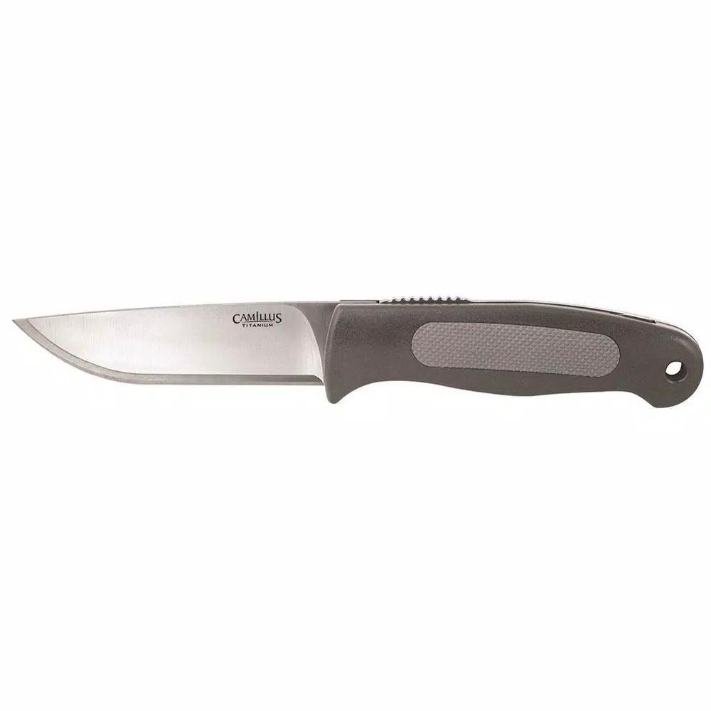 Camillus TigerSharp 3.75 in. Titanium Bonded Drop Point Fixed Blade Knife with 2 Replacement Blades