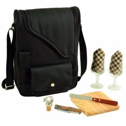 Unbranded Picnic at Ascot Bordeaux Wine and Cheese Cooler Bag Set with Glassware and Hardwood Board thumbnail 6