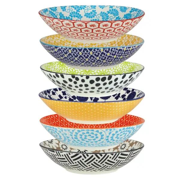Certified International Chelsea Multicolored Porcelain 9 in. 32 oz. Dinner Bowls, Set of 6