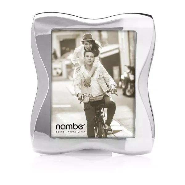 Nambe Bella Metal Picture Frame, 8 x 10 Silver-Plated Modern Tabletop Photo Frame