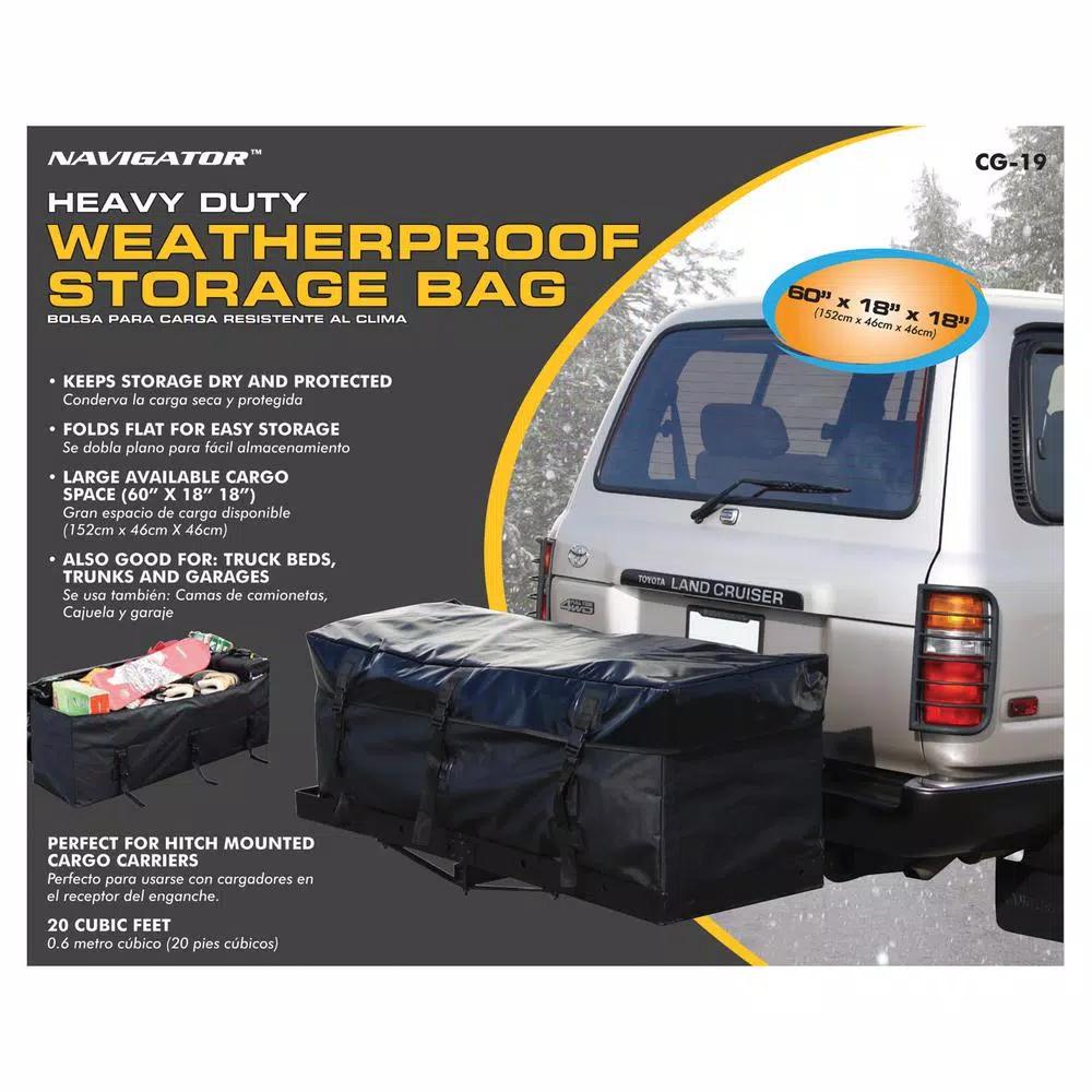 NAVIGATOR 20 cu. ft. Waterproof Hitch Mounted Cargo Bag - Black Nylon