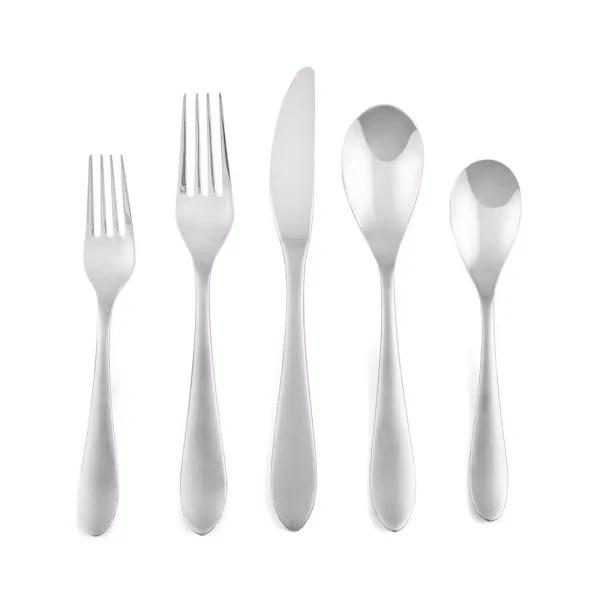 Cambridge Silversmiths Azura Satin Mirror 20-Piece 18/10 Stainless Steel Flatware Set, Service for 4