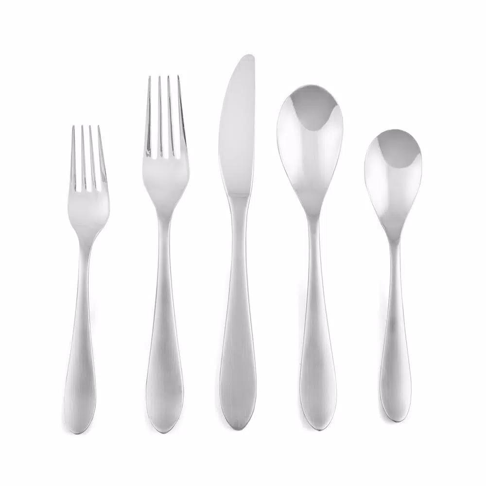 Cambridge Silversmiths Azura Satin Mirror 20-Piece 18/10 Stainless Steel Flatware Set, Service for 4