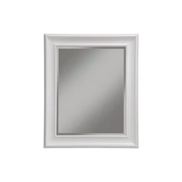 Martin Svensson Home White Beveled Glass Accent Mirror, 30 in. H x 36 in. W Rectangle Framed Wall Mirror
