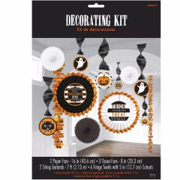 Amscan Hallows' Eve Halloween Room Decorating Kit, 16 in. Orange Foil & Tissue Paper Party Decor (2-Pack) thumbnail 2