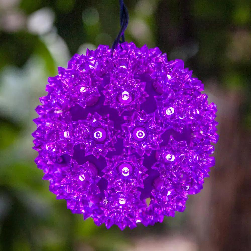 Wintergreen Lighting 7.5 in. 120-Light Purple LED Decorative Starlight Sphere