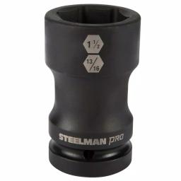 Steelman PRO 79325 1 in. Drive Budd Wheel Combo Impact Socket, 1-1/2 in. Hex x 13/16 in. Square thumbnail 1