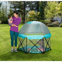 Regalo My Play Deluxe 6-Panel Portable Play Yard, 48 x 26 in, Blue thumbnail 2