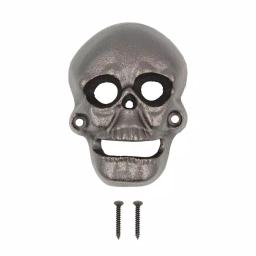 Everbilt Cast Iron Skull Bottle Opener - Black Wall Mounted Beverage Opener thumbnail 1