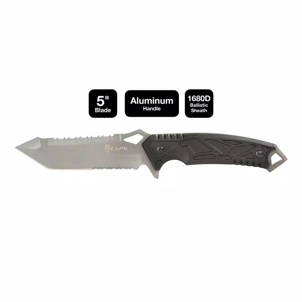 Sheffield REAPR Javelin Fixed Blade Knife with 5 in. Serrated Chisel Tanto Blade
