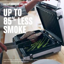 George Foreman Digital Smokeless Indoor Contact Grill, Family Size, Silver thumbnail 4
