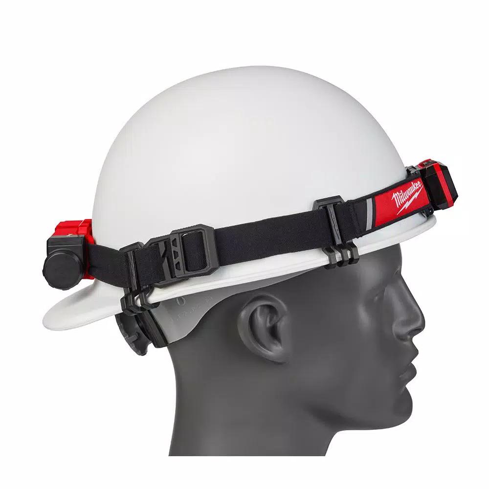 Milwaukee 600 Lumen USB Rechargeable Low-Profile Headlamp with BOLT Type 1 Class C Vented Hard Hat Bundle