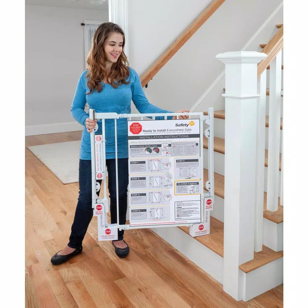 Safety 1st Ready to Install 28 in. Hardware Mounted Child Safety Gate, White