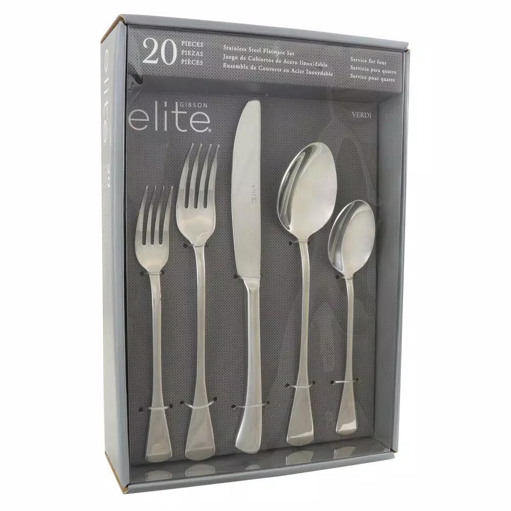 Gibson Elite Monteverdi 20-Piece Stainless Steel Flatware Set, Service for 4