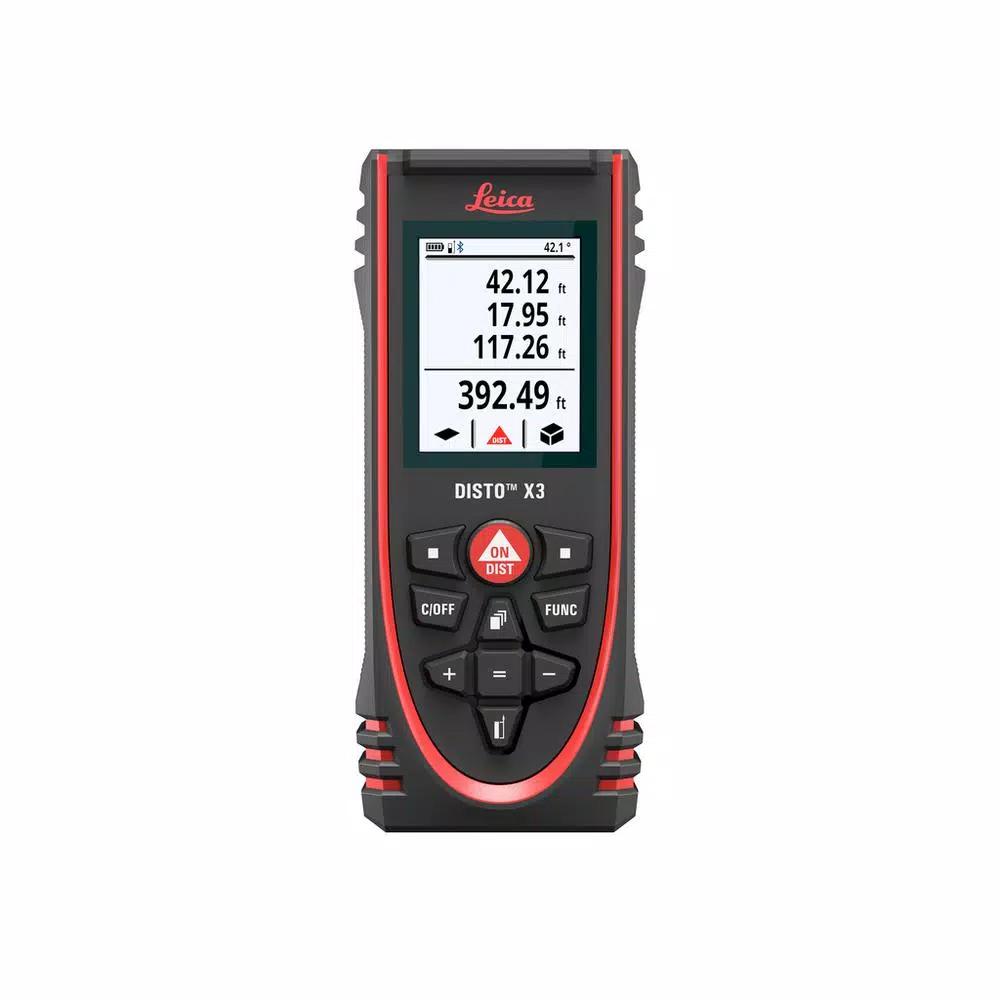 Leica DISTO X3 Laser Distance Meter, 500 ft. Range, IP65 Rugged Design