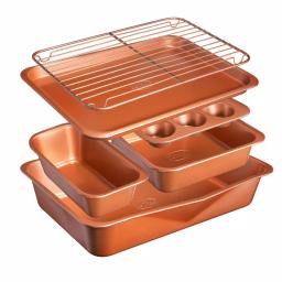 Gotham Steel StackMaster 21-Piece Aluminum Nonstick Cookware and Bakeware Set, Copper thumbnail 5