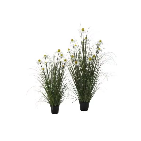 Tripar International, Inc White Daisy in Wild Grass Artificial Floral Arrangement Set of 2