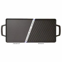 Basic Essentials 18 in. Cast Iron Rectangular Double Reversible Grill and Griddle, Pre-Seasoned Non-Stick thumbnail 1