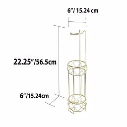 Home Basics Prism Freestanding Gold Toilet Paper Holder with Storage Base thumbnail 5