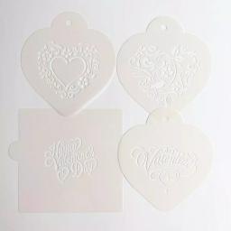 Designer Stencils Be My Valentine Heart Cookie Stencil Bundle - 4 Pattern Set thumbnail 1